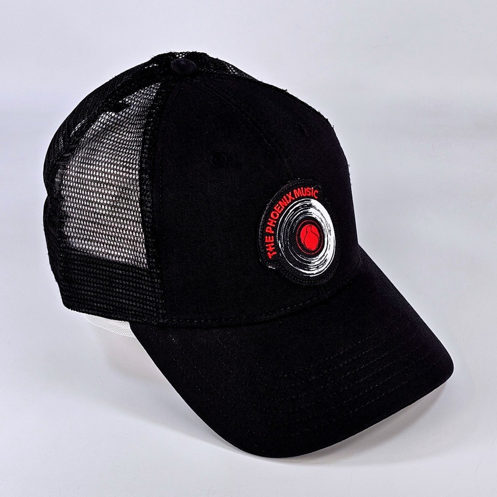 The North Face Phoenix Music Trucker Hat Black Mesh Snapback Cap One Size